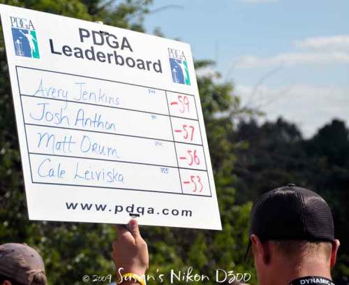 The leaderboard . . . just like in the Pro Golfers Association!