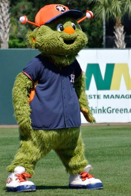 The Astros’ mascot Orbit was large and in charge.