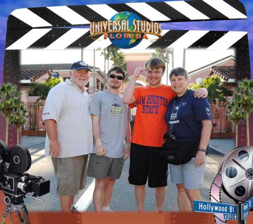 We posed for an official photo at Universal Studios during spring break.